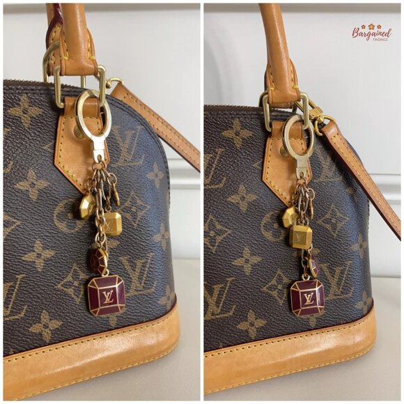 Authentic LOUIS VUITTON Porte Cles Cabochon Keyring Bag Charm - Picture 6 of 8